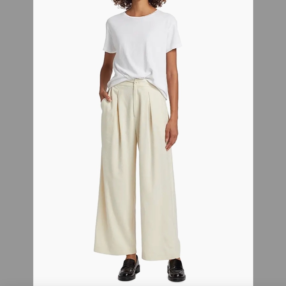 JENNI KAYNE Rayon Crepe Relaxed Cropped Wide-Leg Trousers in Camel/sz 6